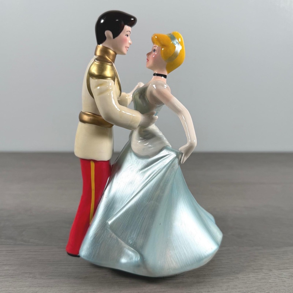 Disney Schmid Cinderella Prince Charming Musical Figurine Ceramic Music Box 7in
